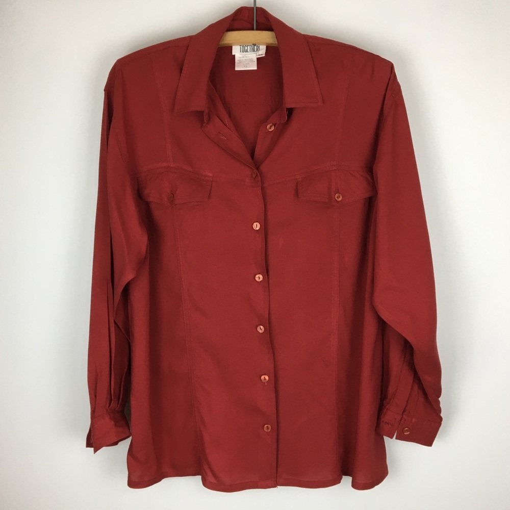 Vintage TOGETHER Long Sleeve Button Down Shirt top